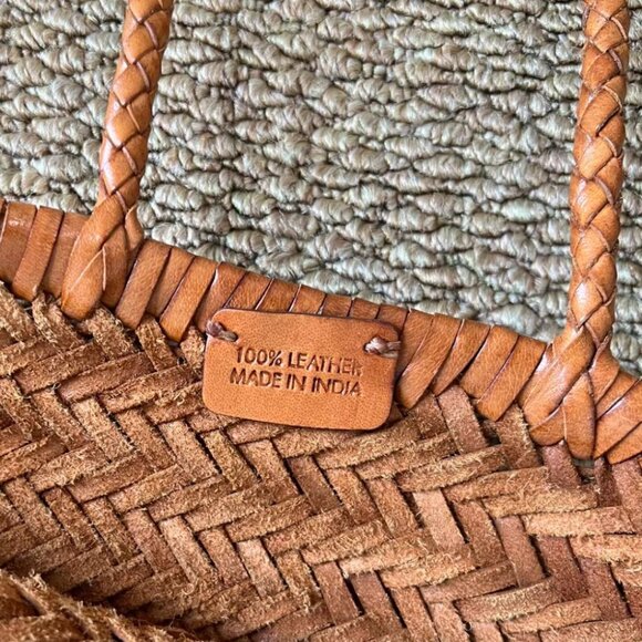 Dragon Diffusion Women Big Leather Woven Basket Tote Bag - Picture 3 of 9